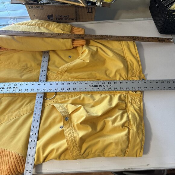 Vtg Mulberry Street Yellow Oversized Jacket Knit Accents Geometric 90s Womens - Picture 6 of 8